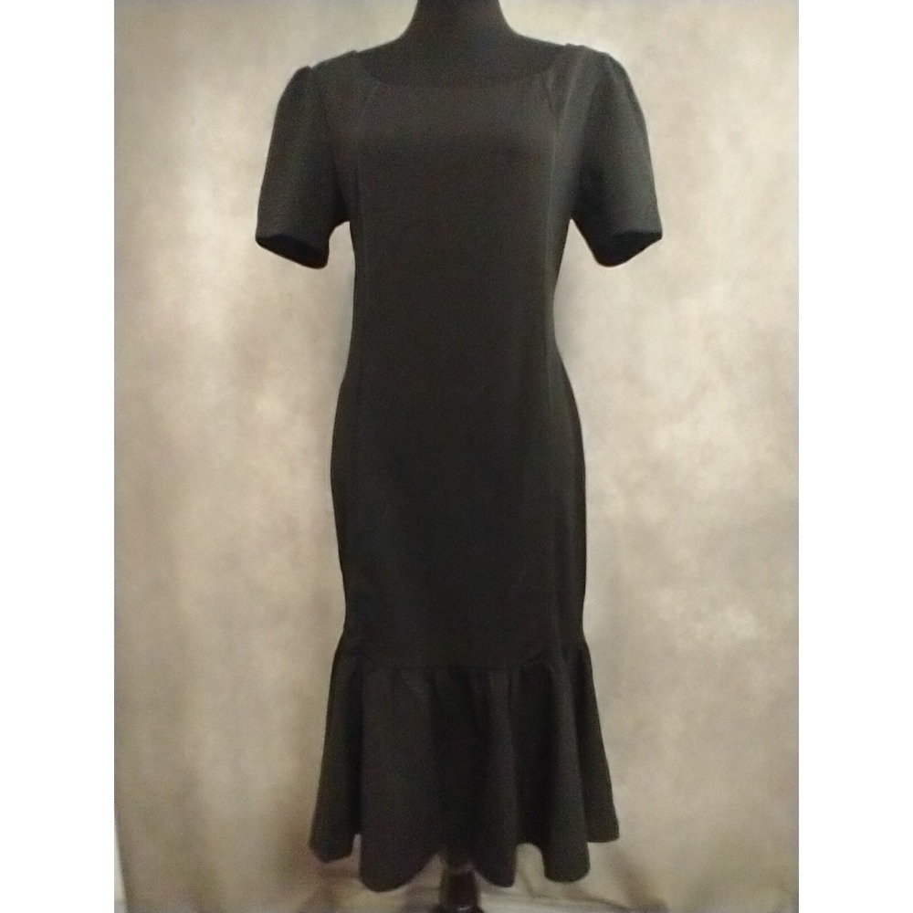 Homeyee‎ Womens Bodycon Black Dress Size 10 Ruffle Hem New With Tags